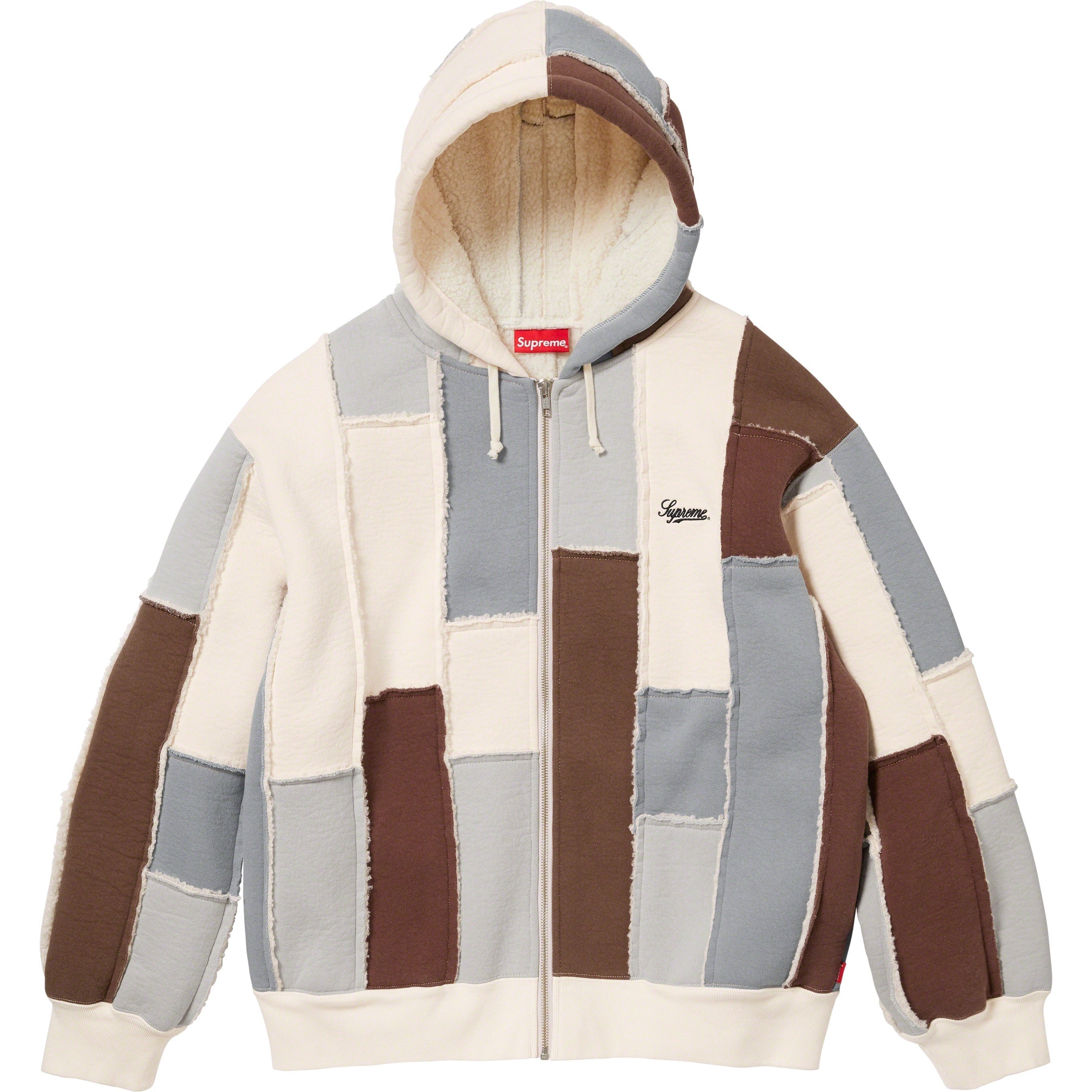 Faux Shearling Zip Up Hooded Sweatshirt view 15